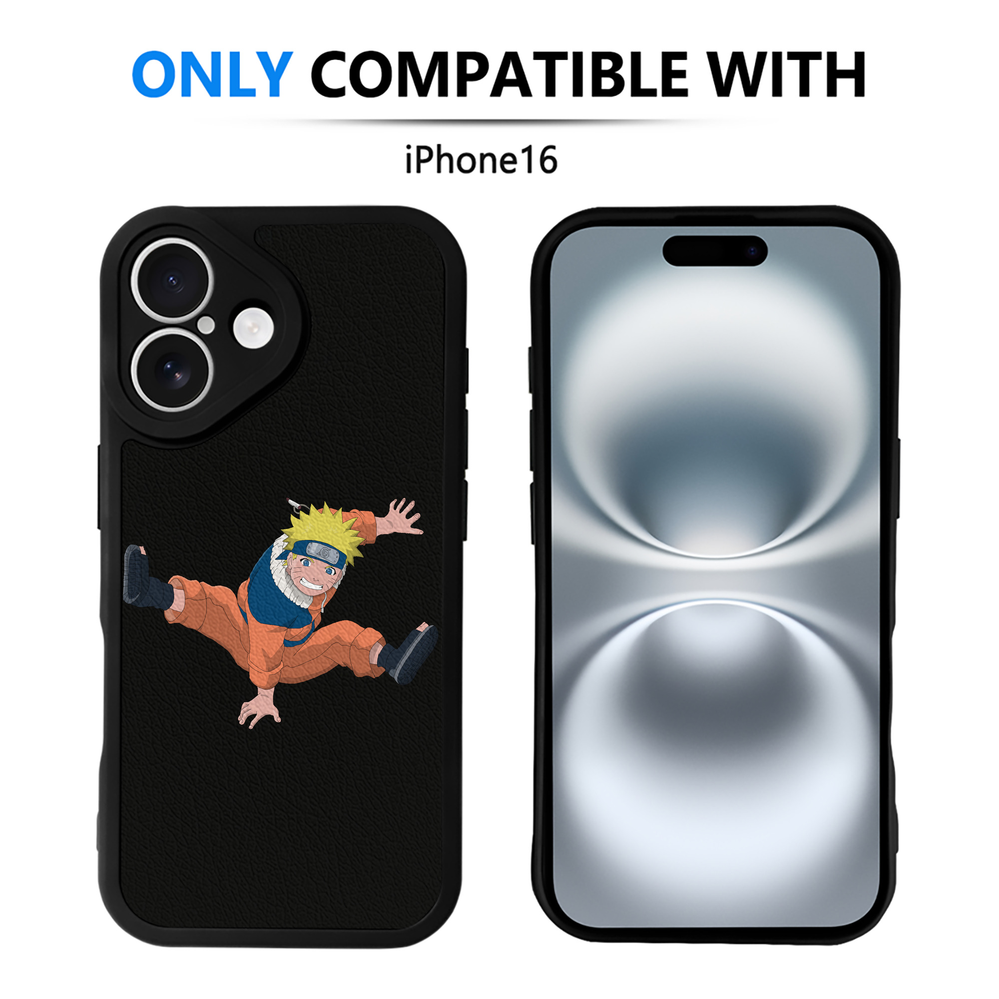 （画像用） NARUTO -ナルト- うずまき ナルト Uzumaki Naruto 【iPhone 16シリーズ対応】シリコンスマホケース（レザー調） 材質：シリコン